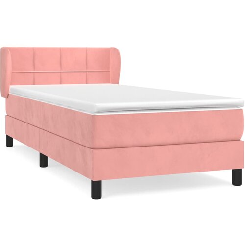 VidaXL Box spring krevet s madracem ružičasti 80 x 200 cm bar&amp;scaron;unasti Slike
