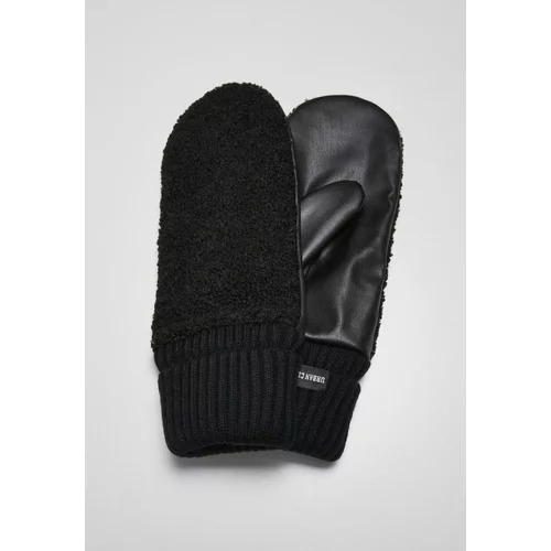 Urban Classics Sherpa Imitation Leather Gloves Black