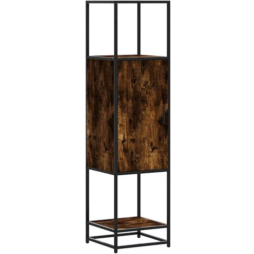 VidaXL Visoka ploča dimljeni hrast 35,5x35x139cm izrađeno drvo i metal Slike