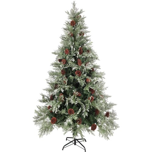  Božićno drvce sa &amp;scaron;i&amp;scaron;kama zeleno-bijelo 195 cm PVC i PE Slike
