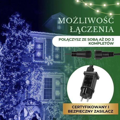  Božićne LED lampice 500 kom, plava Cene