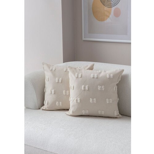 Mioli Decor Set dekorativnih jastučnica Tuffet, 43x43 cm, 2 komada, Krem Slike