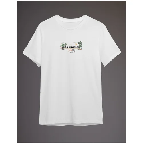 Trendyol White Los Angeles Printed Regular/Normal Cut T-shirt