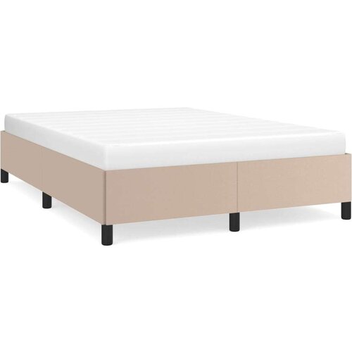 vidaXL Posteljni okvir kapučino 140x190 cm umetno usnje Cene