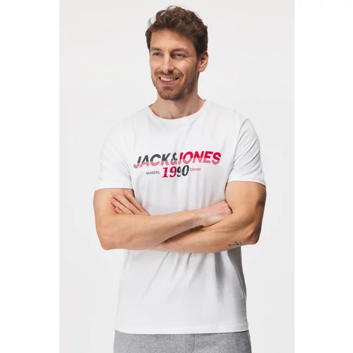 Jack & Jones Majica 'WORK' mornarska / rdeča / bela