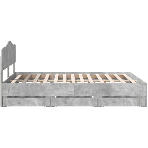  Krevetna konstrukcija s ladicama Betonski sivi 150 x 200 cm Siva 206 x 153 x 90 cm Slike