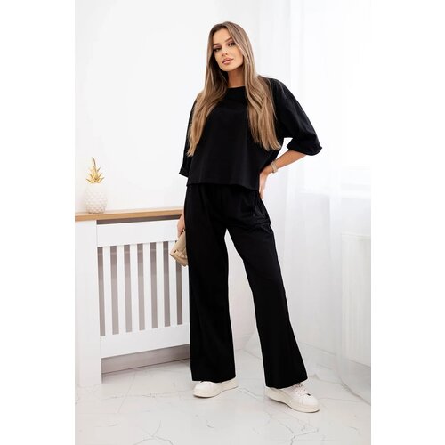 Kesi Włoski Punto set blouse + wide-leg pants black Cijene