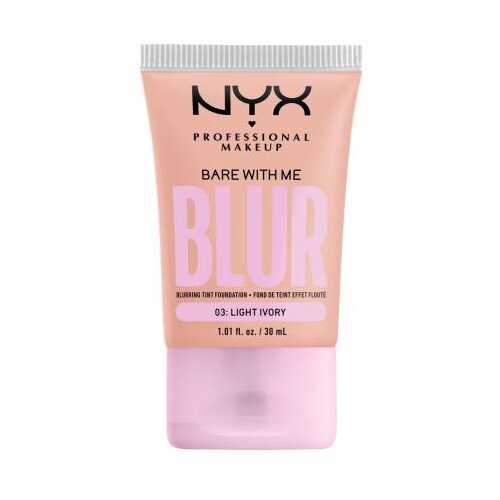 NYX Professional Makeup Bare With Me Blur Tint Foundation mat puder s srednjo prekrivnostjo 30 ml Odtenek 03 light ivory Cene