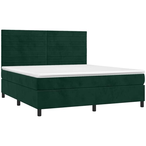  Krevet box spring s madracem LED tamnozeleni 180x200 cm bar&amp;scaron;un Slike