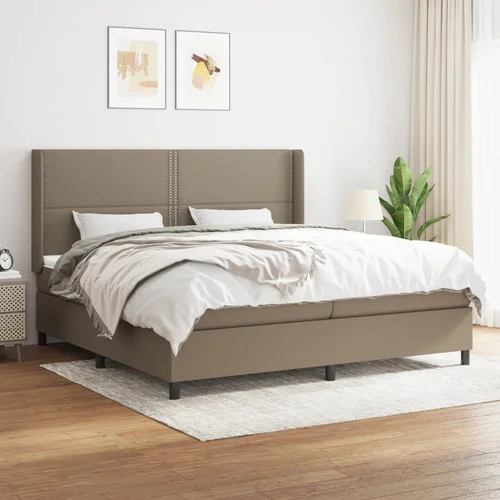 The Living Store Box spring postelja z vzmetnico taupe 200x200 cm blago - Box Spring Postelja, (21512286)