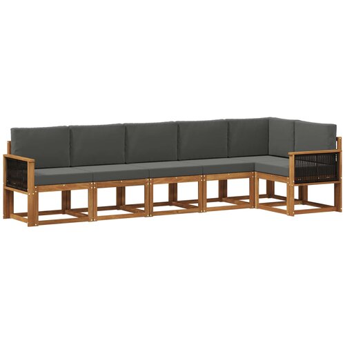 vidaXL Zunanja garnitura za sedenje 6 pcs Naravna in antracitna, (5000280851) Cene