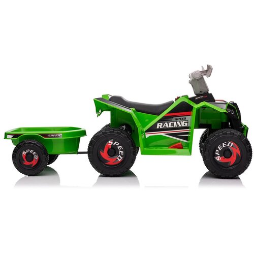 Lean_Toys Zeleni baterijski štirikolesnik XMX630T s prikolico Cene