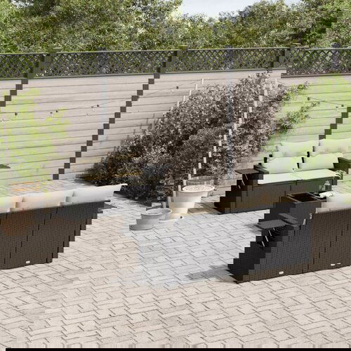 vidaXL 6-dijelni set vrtnih sofa s jastucima crni od poliratana Cijene