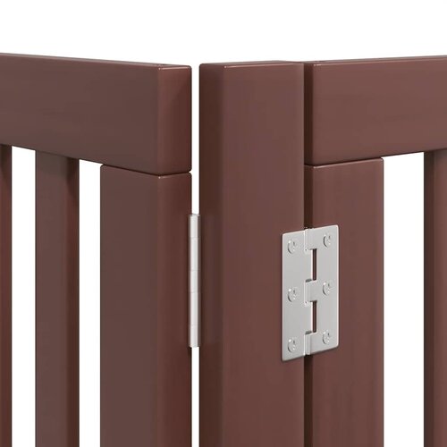  Vrata za pse s vrata&amp;scaron;cima 10 panela sklopiva 800 cm drvo topole Smeđa 80 x 90 x 2 cm Slike