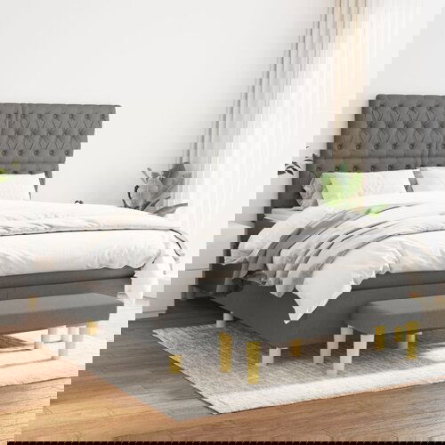 The Living Store Box spring postelja z vzmetnico temno siva 140x200 cm blago - Box Spring Postelja, (21516068) Slike