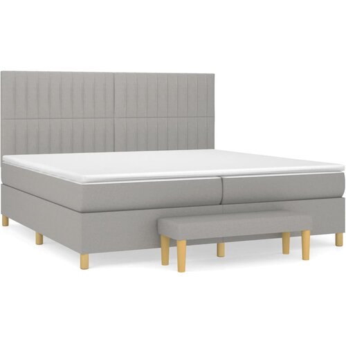 Maison Chic Box spring postelja - Vzmetna postelja z vzmetnico svetlo siva 200x200 cm blago SL663, (21910216) Cene