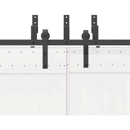 vidaXL Komplet opreme za drsna vrata 213,5 cm jeklo črne barve Cene