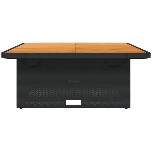  Vrtni stol crni 110 x 110 x 71 cm poliratan i bagremovo drvo Slike