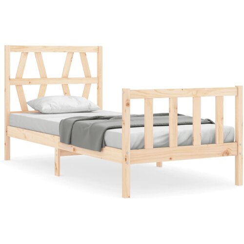 VidaXL Posteljni okvir z vzglavjem 90x200 cm trden les, (20737810) Slike