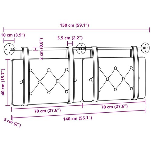 Držeće uzglavlje Zidne Krema 150 x 55 x 5 cm Bar&amp;scaron;un - Krema 140 cm bez LED Slike