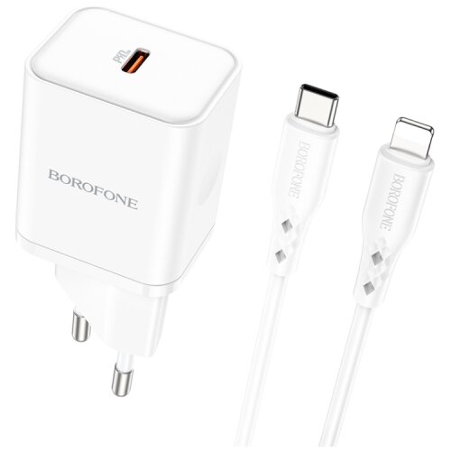 Borofone USB punjač sa kablom 1m Type-C to iPhone/lightning BN6 PD20W Type-C set white Slike