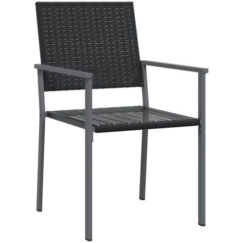  Vrtne stolice 2 kom crne 54 x 62,5 x 89 cm od poliratana Slike