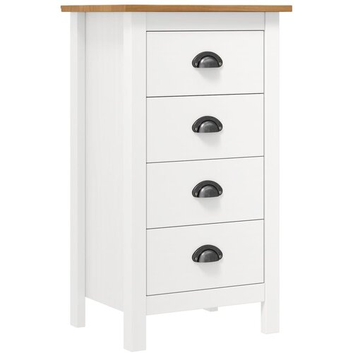 VidaXL Komoda Hill bela 46x35x80 cm trdna borovina, (20623071) Slike