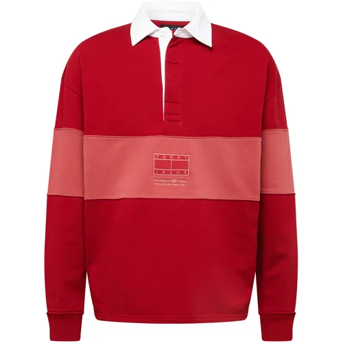 Tommy Jeans Sweater majica crvena / lubenica roza / bijela