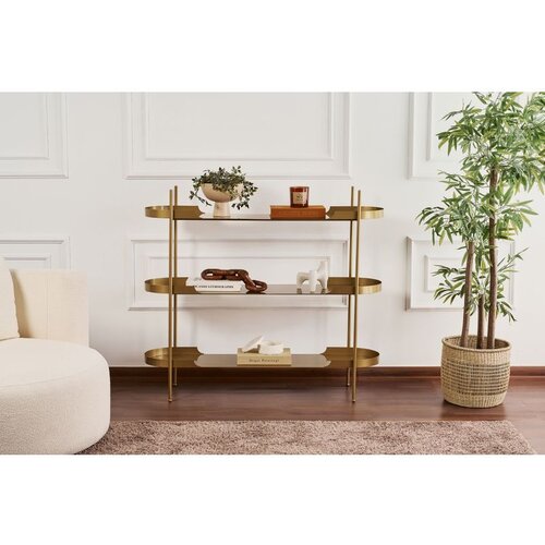 Hanah home Shb-016-A Gold Multi Purpose Shelf Cene