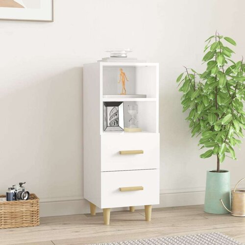  Komoda visok sijaj bela 34,5x34x90 cm konstruiran les, (20654225) Slike