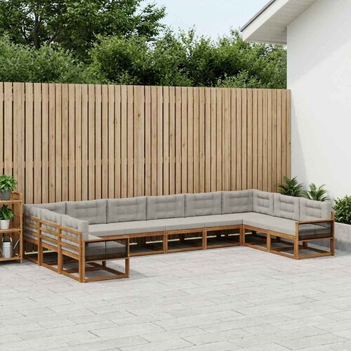  Set vanjskih sofa 10 kom. Prirodna i svjetlosiva Cene