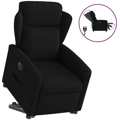 VidaXL Električni naslonjač na podizanje od tkanine crni Slike