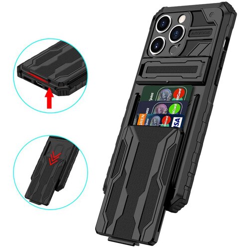  Maska za iPhone 15 Pro Max Wallet Armor crna Slike
