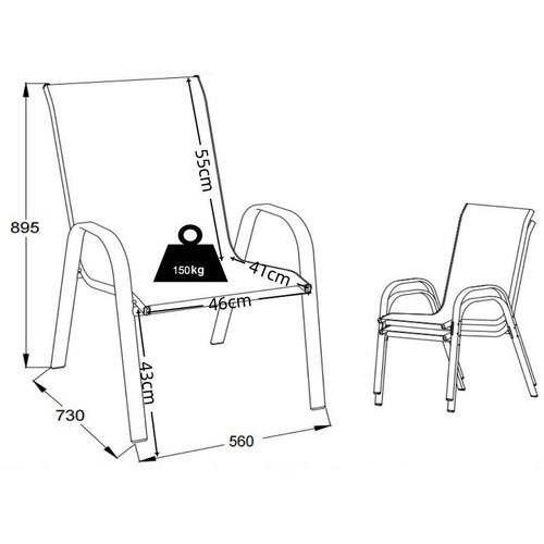Gardenson Set Vrtnih Stolov Sonlas, Antracit, 2 Kos Slike