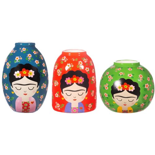 Sass & Belle Keramične vaze v kompletu 3 ks (višina 8 cm) Floral Frida – Cene