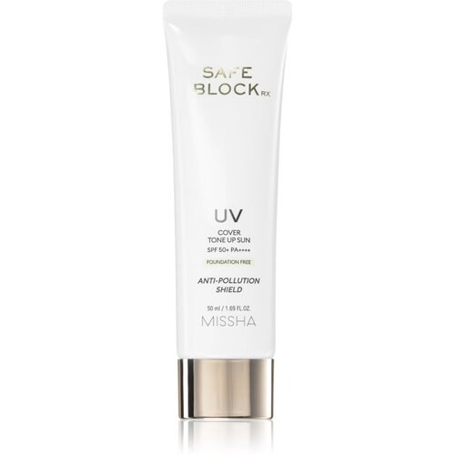 MISSHA Safe Block RX Cover Tone Up Sun mineralna zaštitna krema za lice i osjetljive dijelove tijela SPF 50+ nijansa Foundation-Free 50 ml Cijene