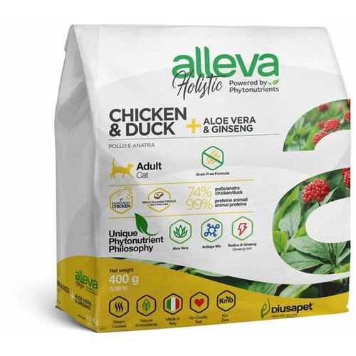 Alleva holistic cat adult chicken and duck 0.400 kg Slike