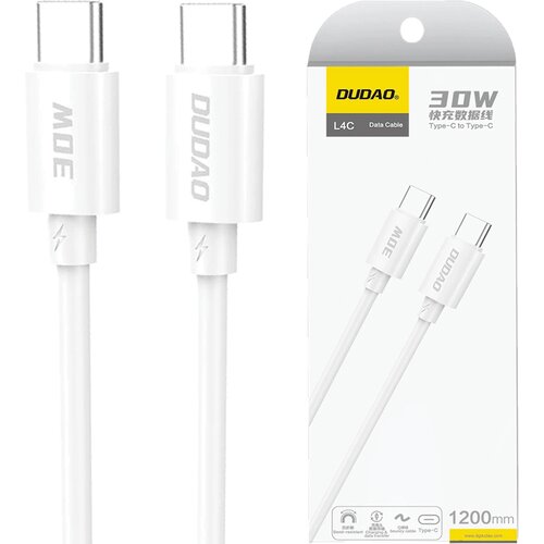Dudao Kabel za punjenje L4C USB - C / USB - C 60W 1,2m - Bijela Cijene