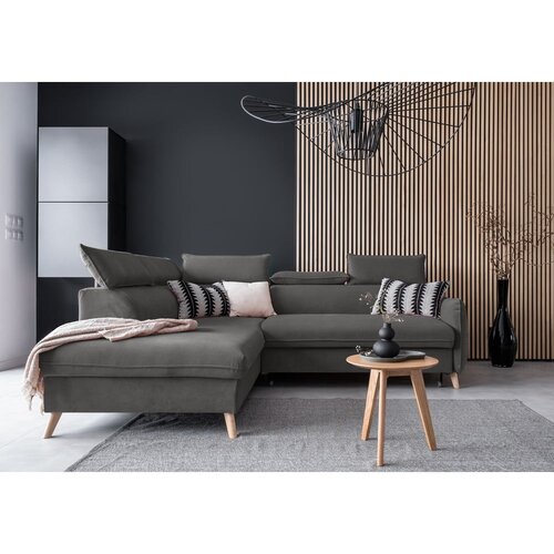 Miuform temno siva žametna raztegljiva kotna sedežna garnitura (levi kot) sweet harmony &amp;ndash; Slike