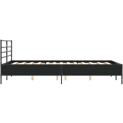 VidaXL Okvir kreveta crni 140 x 200 cm od konstruiranog drva i metala Slike