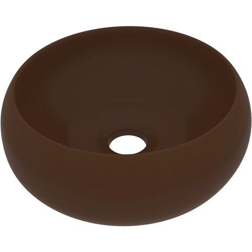 Maison Chic Razko&scaron;en Umivalnik - Kopalna umivalnik - Lavabo okrogel mat temno rjav 40x15 cm keramičen, (21684683) Cene