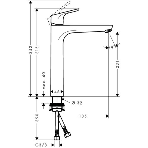 Hansgrohe 31532000 Focus 230 visoka armatura za umivalnik Slike