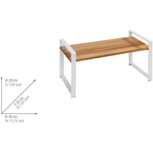 Wenko 53027100 - Polica LOUISA 40x20 cm bela/smeđa Slike