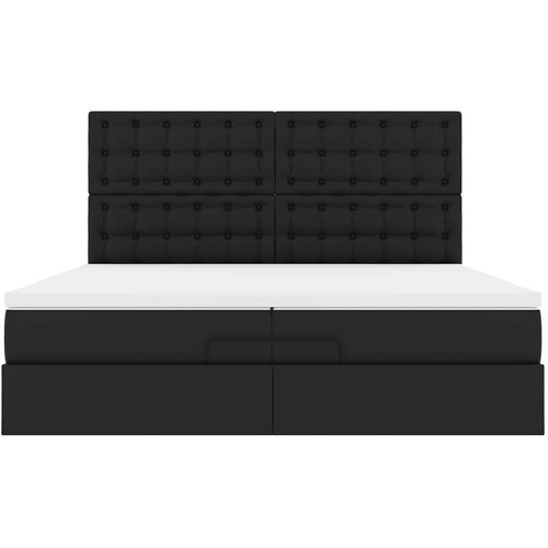 VidaXL otomanski okvir kreveta s madracima crni 200x200cm umjetna koža Slike