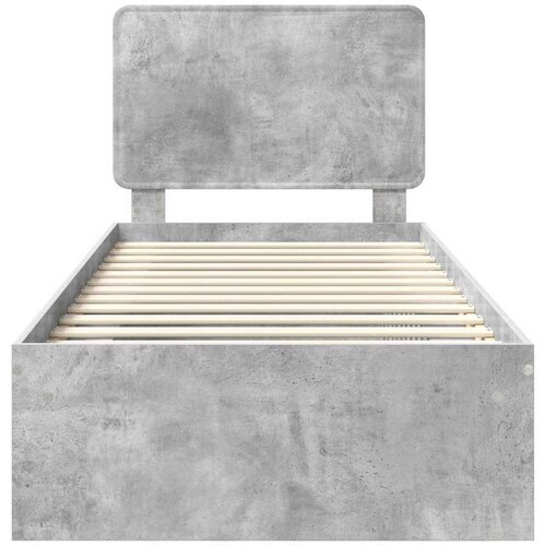  Okvir za krevet s uzglavljem Betonska siva 100 x 200 cm Slike