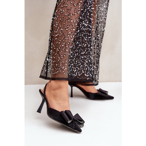 FG2 Fabric Heels With Bow Black Selatea Cijene