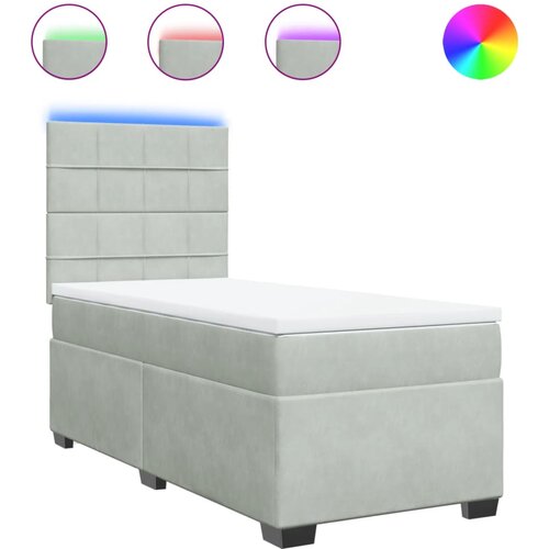 Maison Chic Box spring postelja - Vzmetna postelja z vzmetnico svetlo siva 90x200 cm žamet SL23623, (21891328) Cene