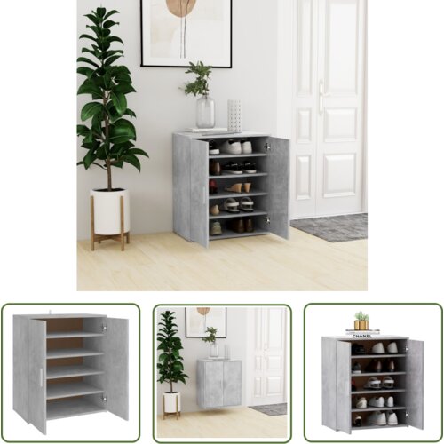 The Living Store Omarica za čevlje betonsko siva 60x35x70 cm iverna plošča - Omara Za Čevlje, (21744574) Cene
