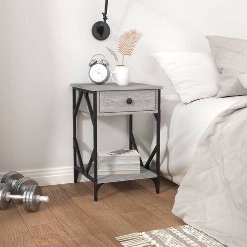 VidaXL Nočna omarica siva sonoma 40x42x60 cm inženirski les Slike