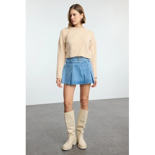 TRENDYOLMILLA ženski duks TWOAW25KZ00137, kamen / bež Cene